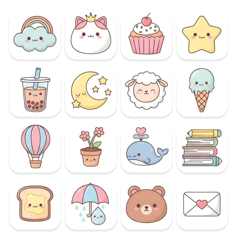 Cute & Kawaii icon style example