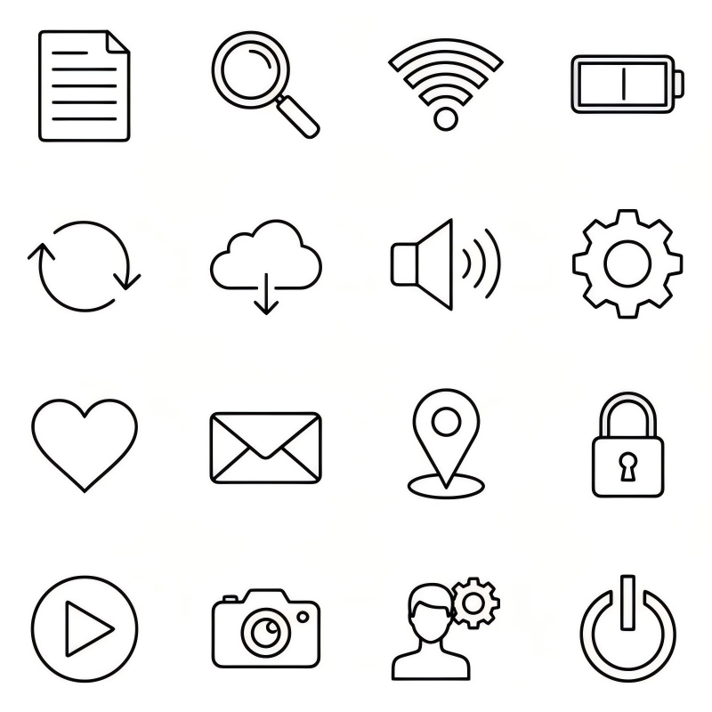 Minimalist Line Art icon style example