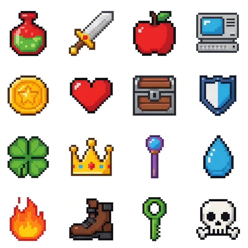 Pixel Art icon style example