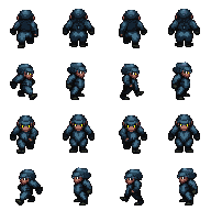 Dark indigo gorilla shadow beast