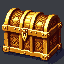pixel art RPG item icon, golden treasure chest, high contrast, clear outline, game UI