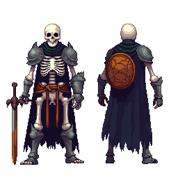 Skeleton warrior in ancient armor