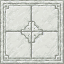 Top-down 64x64 pixel art spaceship floor tile, abandoned scientific laboratory style. Off-white, light grey and subtle steel-blue color palette. Central chamfered metal panel with rivets in corners, fine panel lines, subtle metallic texture, minor scratches and faint grime. High contrast, sharp pixels, flat lighting, seamless tileable