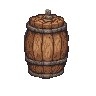 Små pixel art-sprite-objekter — kasser, buske og dekorative tile-assets til 2D-spilkort